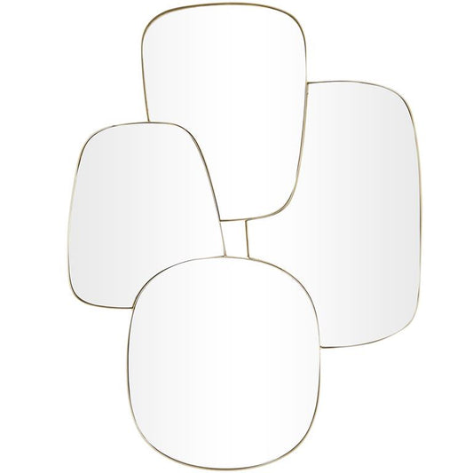 COSMOLIVING BY COSMOPOLITAN GOLD METAL WALL MIRROR WITH VARYING SHAPES
