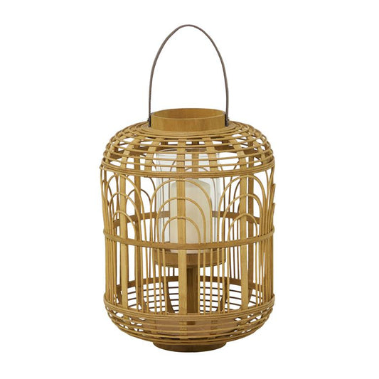 BROWN BAMBOO HANDMADE CANDLE LANTERN WITH HANDLE