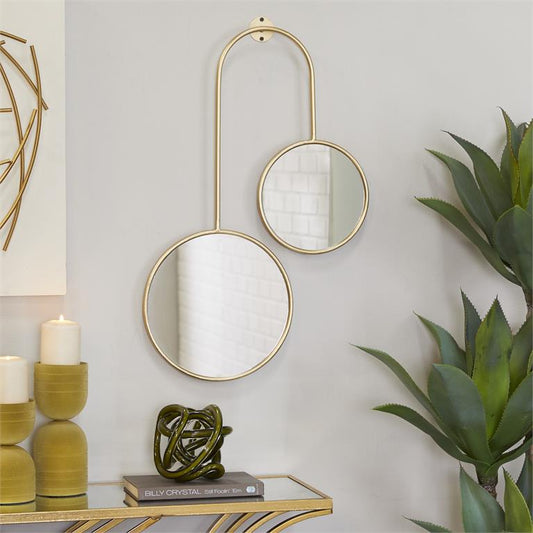 COSMOLIVING BY COSMOPOLITAN GOLD METAL WALL MIRROR,