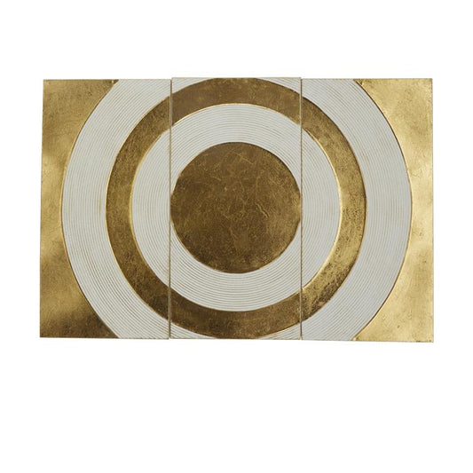 COSMOLIVING BY COSMOPOLITAN GOLD METAL GEOMETRIC TARGET WALL DECOR