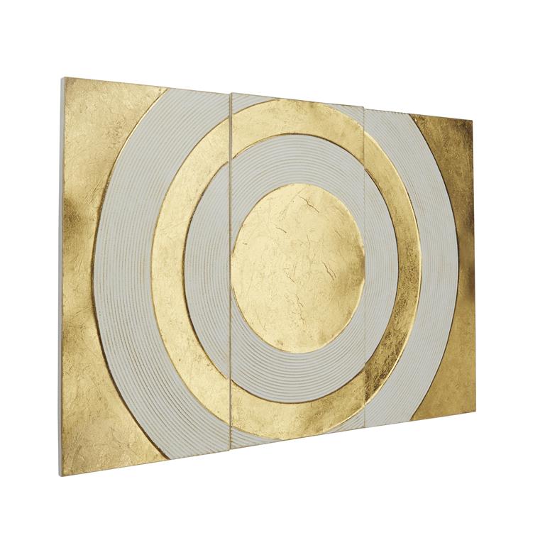 COSMOLIVING BY COSMOPOLITAN GOLD METAL GEOMETRIC TARGET WALL DECOR