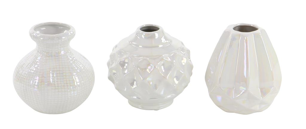 COSMOPOLITAN CREAM CERAMIC VASE WITH VARYING PATTERNS