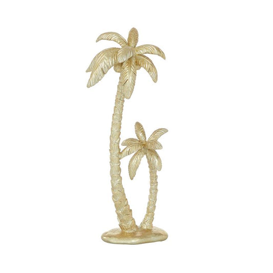 GOLD POLYRESIN TREE PALM SCULPTURE,