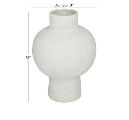 COSMOLIVING BY COSMOPOLITAN WHITE CERAMIC HANDMADE VASE