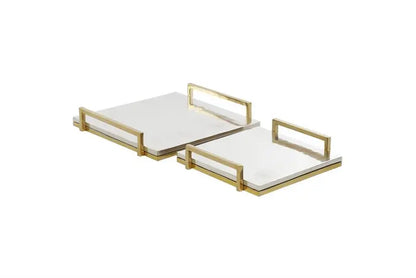 Silver and Gold Aluminum Glam Tray