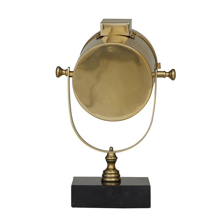 BRASS STAINLESS STEEL CLOCK WITH BLACK BASE