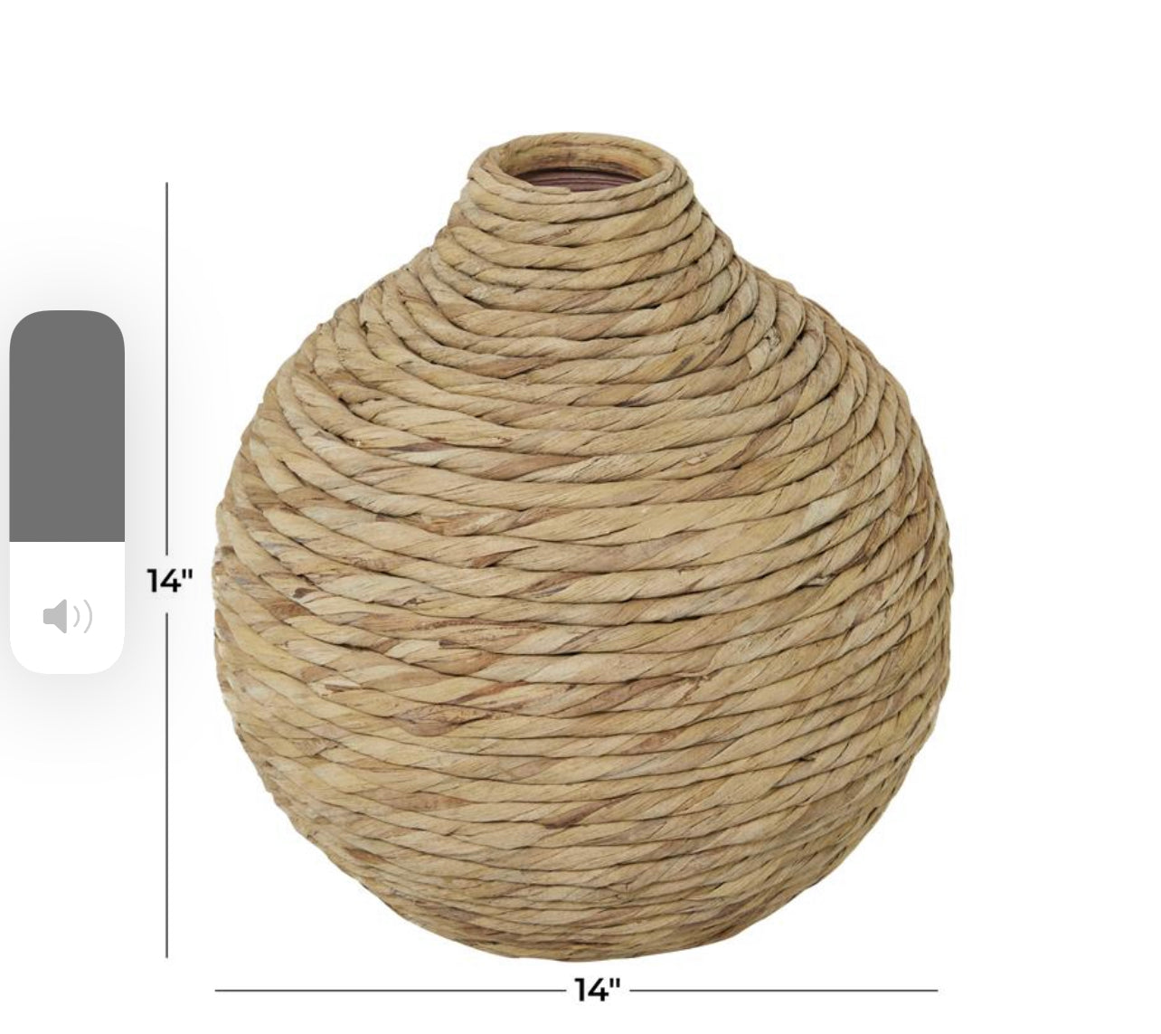 BROWN SEAGRASS HANDMADE WOVEN VASE