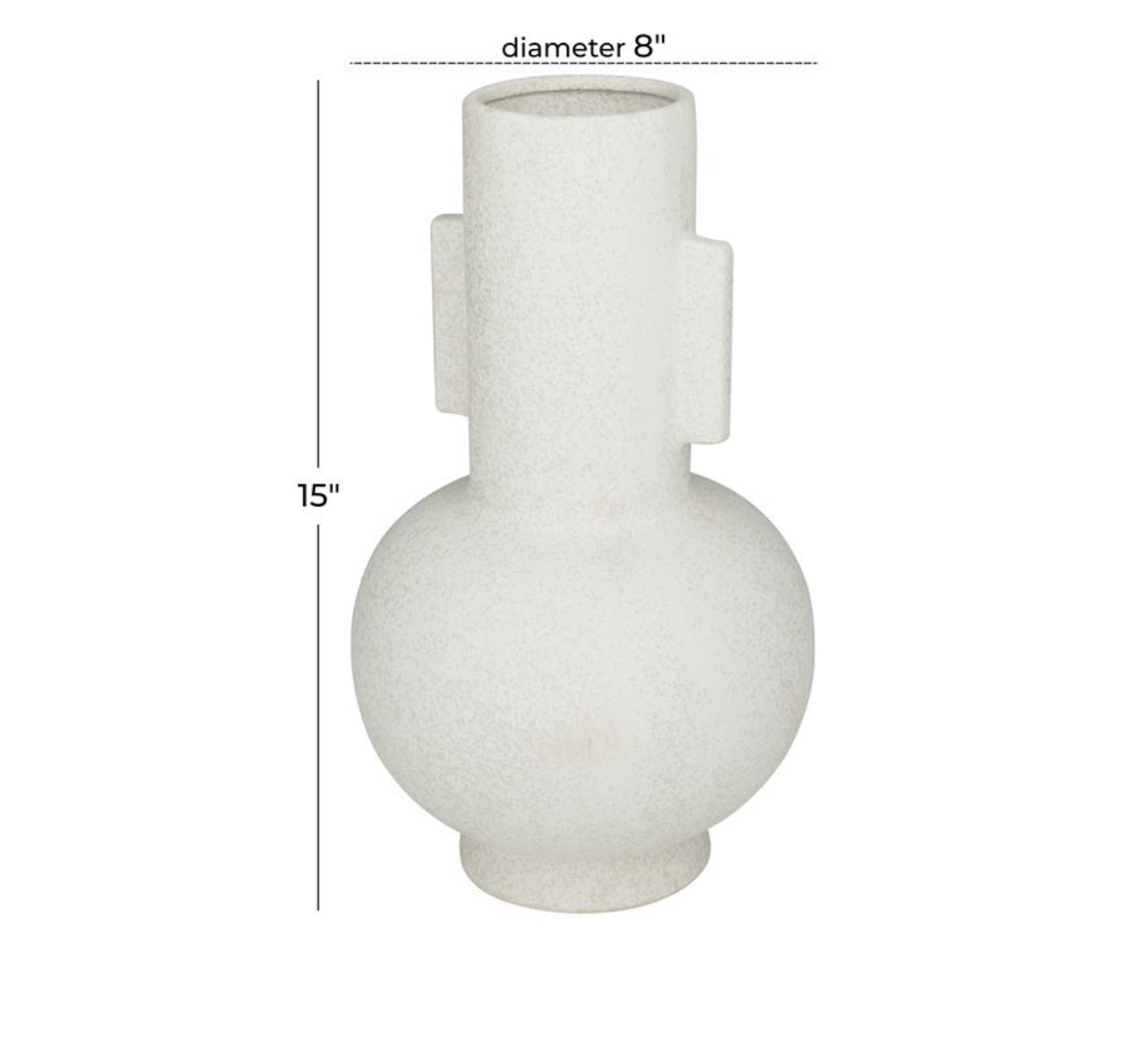 COSMOPOLITAN WHITE CERAMIC HANDMADE VASE