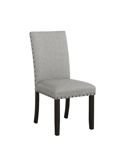 Solid Back Upholstered Side Chairs Grey and Antique Noir