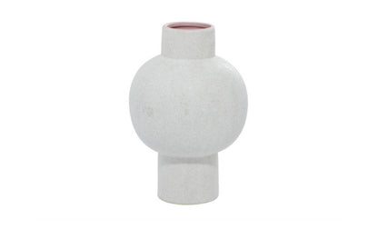 COSMOLIVING BY COSMOPOLITAN WHITE CERAMIC HANDMADE VASE