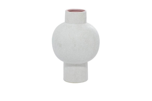COSMOLIVING BY COSMOPOLITAN WHITE CERAMIC HANDMADE VASE