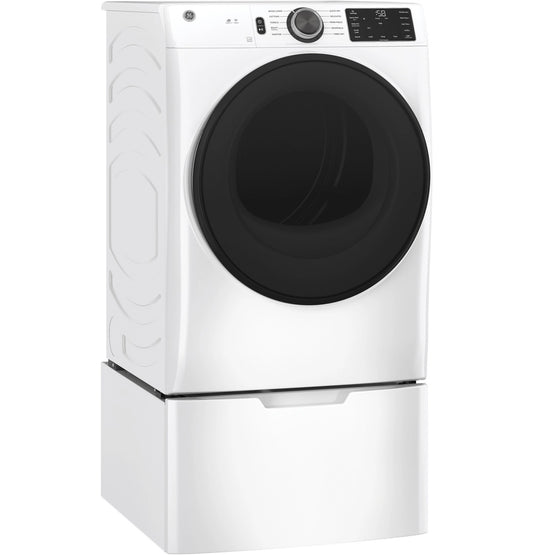 GE® 7.8 cu. ft. Capacity Smart Front Load Electric Dryer with Sanitize Cycle GFD55ESSNWW