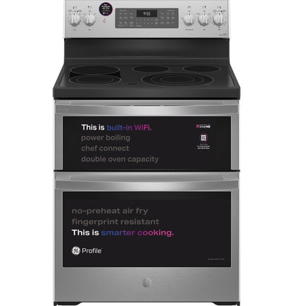 GE Profile™ 30" Smart Free-Standing Electric Double Oven Convection Range with No Preheat Air Fry