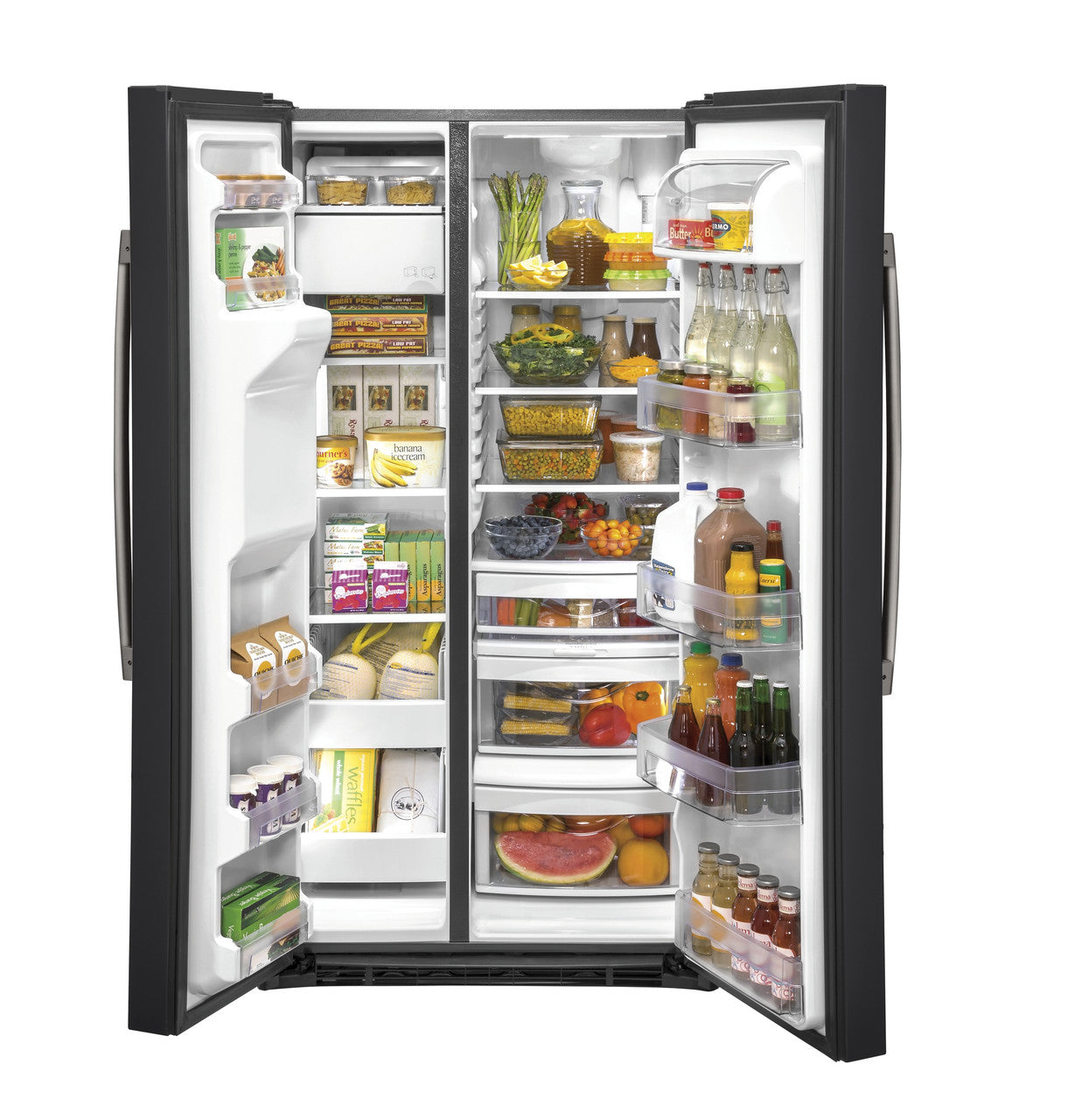 GE® 25.1 Cu. Ft. Side-By-Side Refrigerator Black
