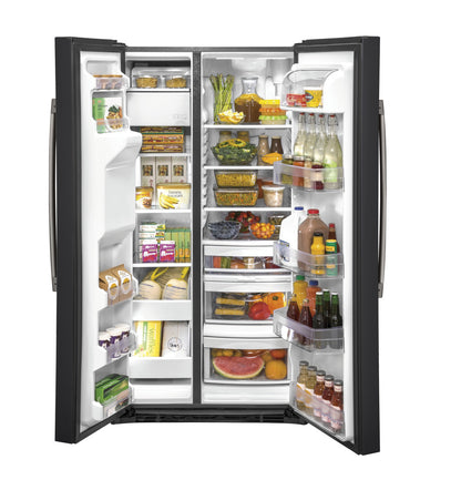 GE® 25.1 Cu. Ft. Side-By-Side Refrigerator Black