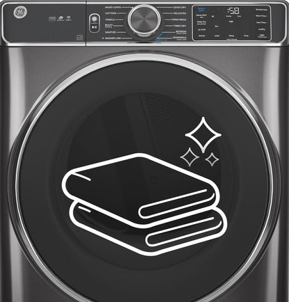 GE® 7.8 cu. ft. Capacity Smart Front Load Electric Dryer with Steam and Sanitize Cycle