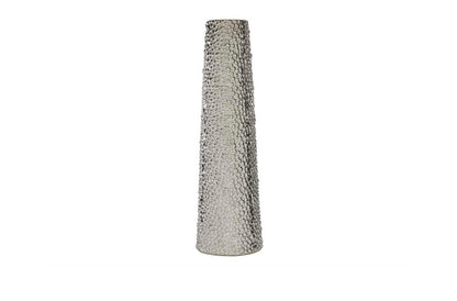 SILVER CERAMIC VASE WITH BUBBLE TEXTURE