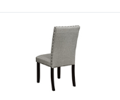 Solid Back Upholstered Side Chairs Grey and Antique Noir