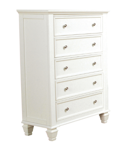 Sandy Beach Queen Storage Sleigh Bed White