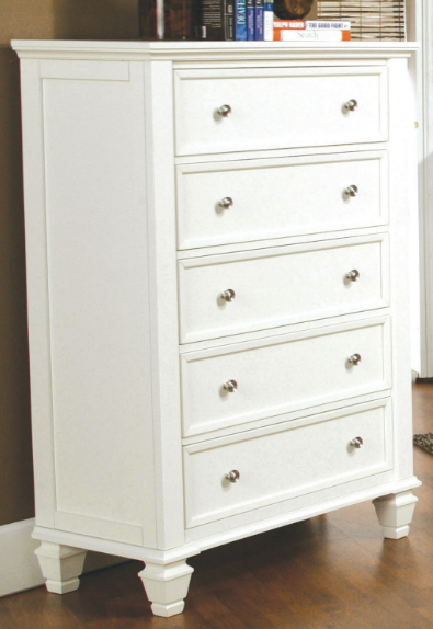 Sandy Beach Queen Storage Sleigh Bed White
