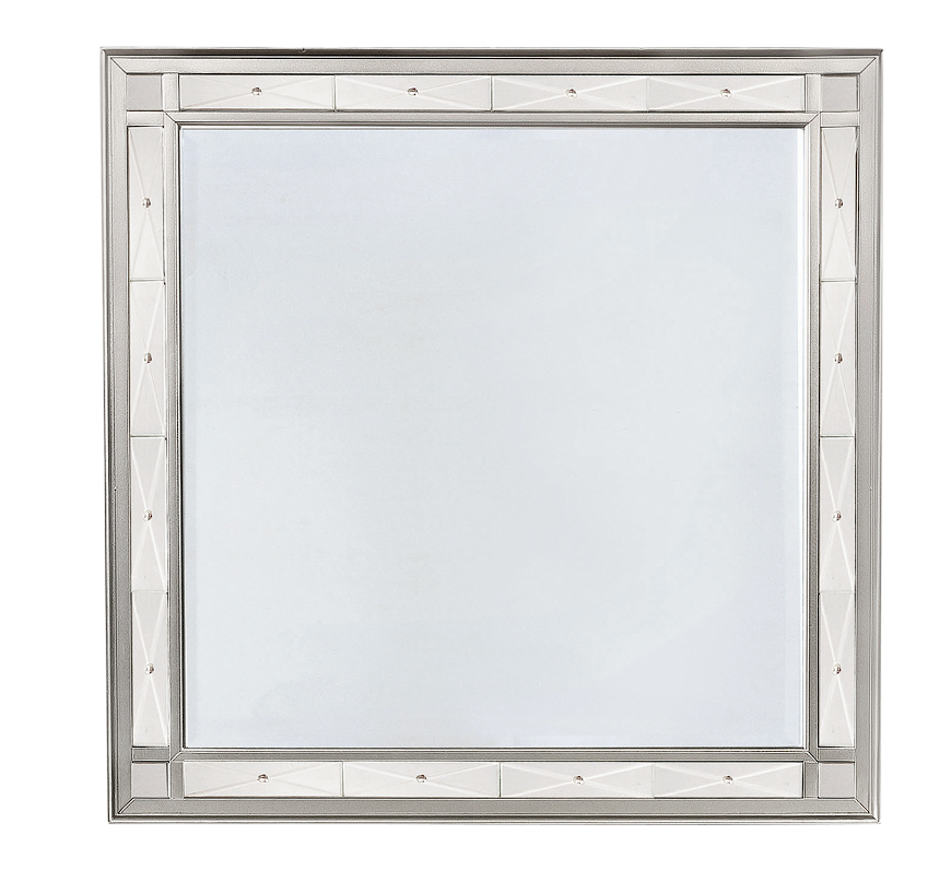 Leighton Full Panel Bed With Mirrored Accents Mercury Metallic