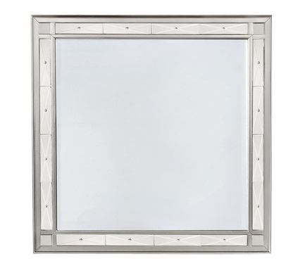 Leighton Full Panel Bed With Mirrored Accents Mercury Metallic