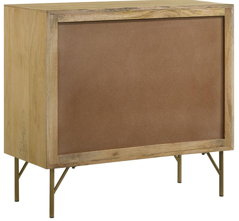 Zamora 3-drawer Accent Cabinet Natural and Antique Brass