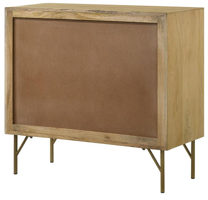 Zamora 3-drawer Accent Cabinet Natural and Antique Brass