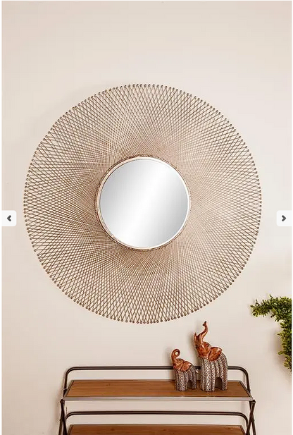 Silver Metal Starburst Wall Mirror