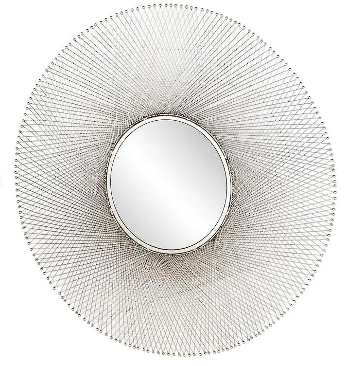 Silver Metal Starburst Wall Mirror