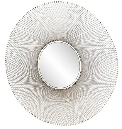 Silver Metal Starburst Wall Mirror