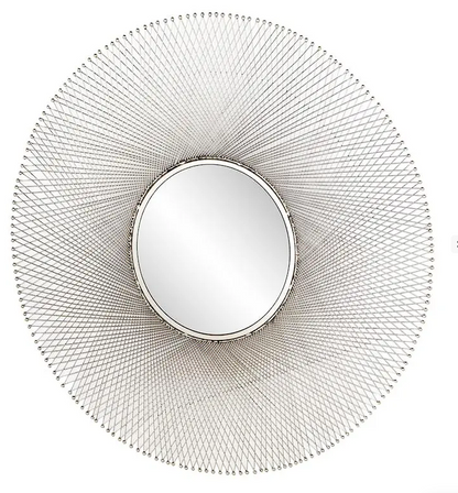 Silver Metal Starburst Wall Mirror
