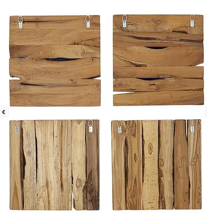 Brown Teak Wood Handmade Wall Mirror