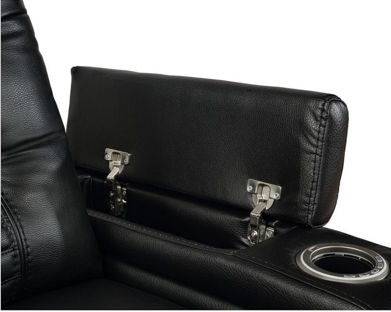 Zane Power Recliner in Black Performance Leatherette