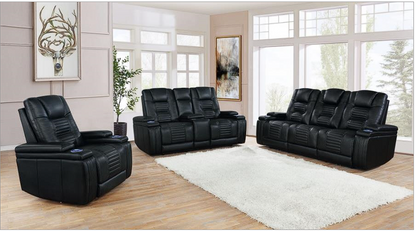 Zane Power Recliner in Black Performance Leatherette