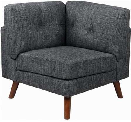 Churchill Tufted Cushion Back Corner Dark Grey and Walnut