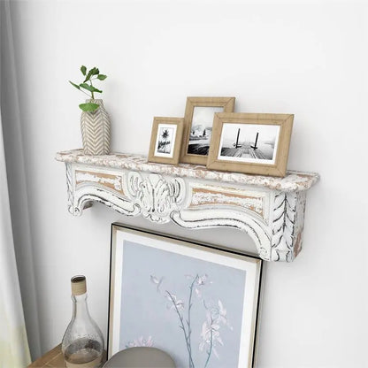 White Wood Vintage Wall Shelf