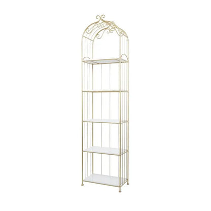 Gold Marble Glam Shelving Unit,