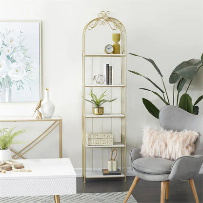 Gold Marble Glam Shelving Unit,