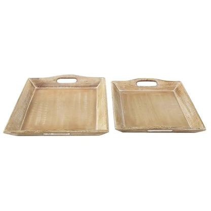 Brown Wood Traditional Tray