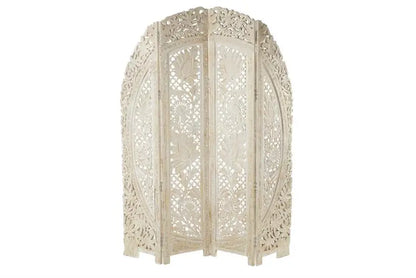 White Wood Eclectic Room Divider Screen