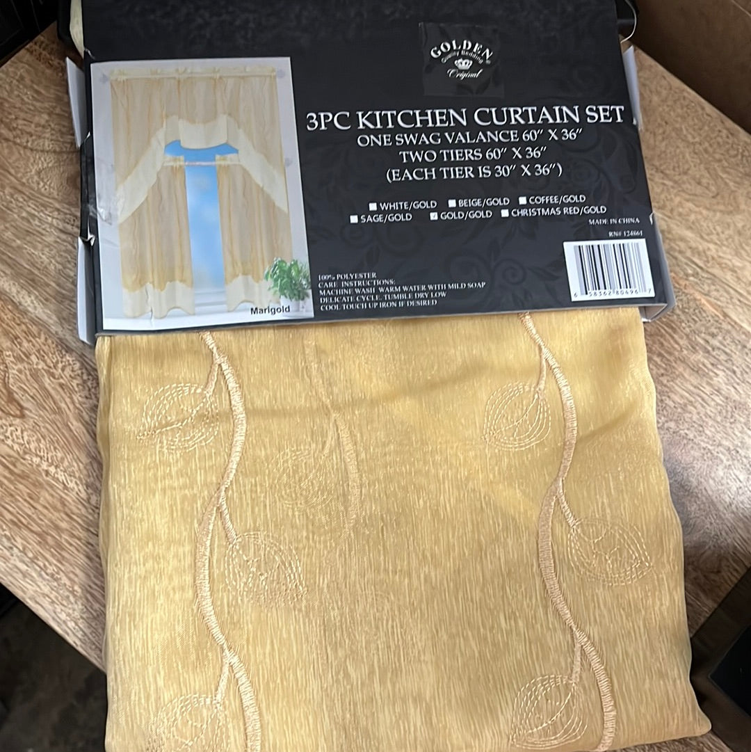 3pc kitchen curtain set