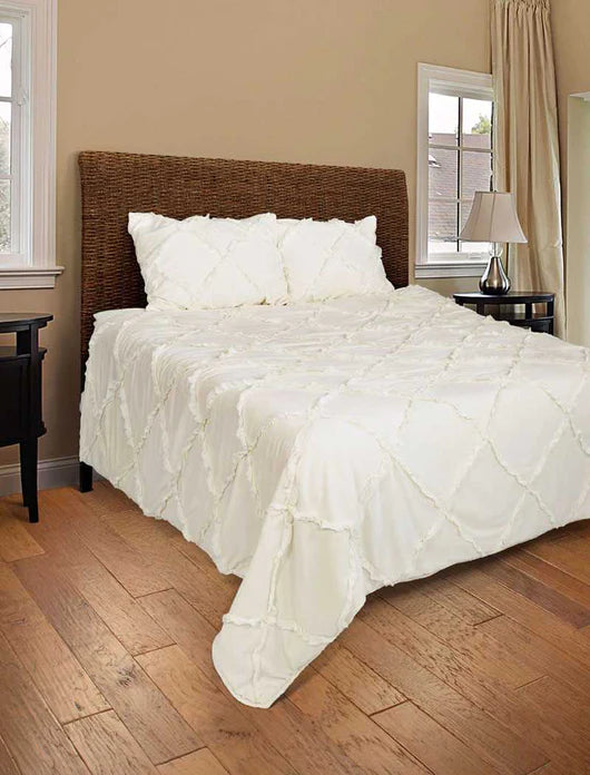 Twin Size Rizzy Home Posh Ivory Bedding