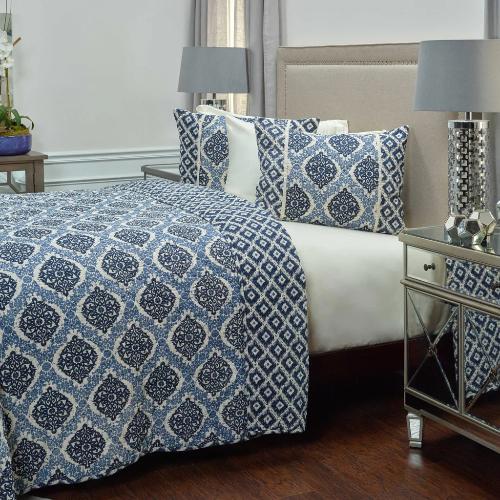 Rizzy BQ4212 Gemma Navy Bedding KING